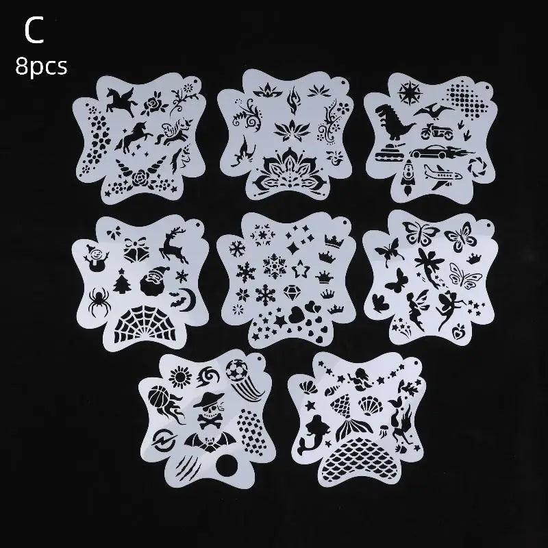 Reusable Face & Body Paint Stencils for Parties – Kids & Adults Face Paint Stencils Qst 8Pcs C