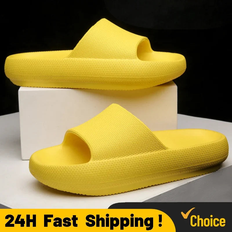 Women's Thick Platform Cloud Slippers EVA Non-Slip Slides Platform Cloud Slippers Qme