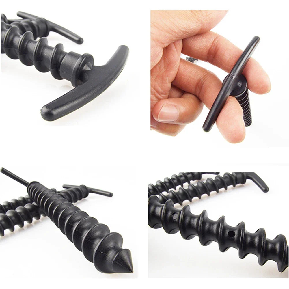 Tent Screw Anchor Ground Stakes 10 Pack – Windproof Pegs Tent Ground Stakes Qme