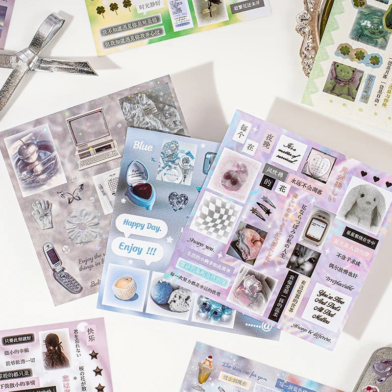 30-Sheet Cute Die-Cut Sticker Book for Journals & Scrapbooking Die-Cut Sticker Book Qme