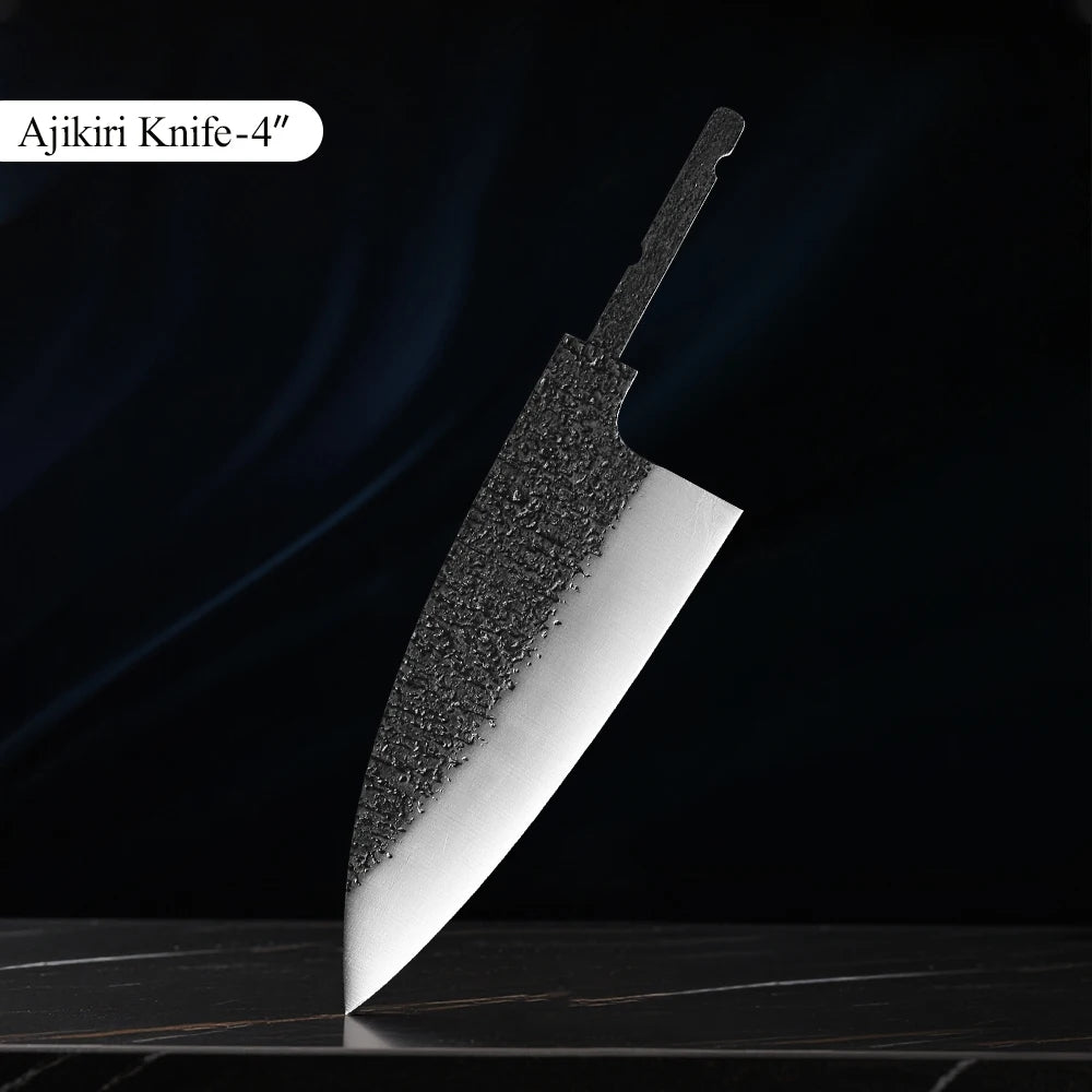 TURWHO VG10 Chef Knife Blank Blade – DIY Hand Forged Steel Knife Blank Blade Qst 4 inch Ajikiri
