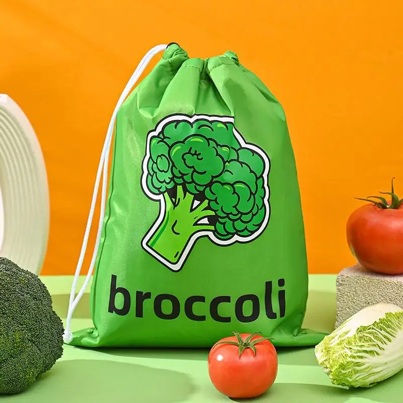 Reusable Fruit & Vegetable Insulated Fresh-Keeping Drawstring Bags Food Storage Bags Qst A3