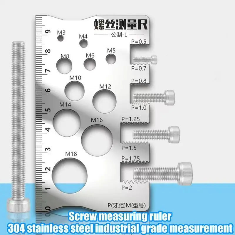 Stainless Steel Screw Thread Pitch Gauge | Metric Measurement Thread Pitch Gauge Qme