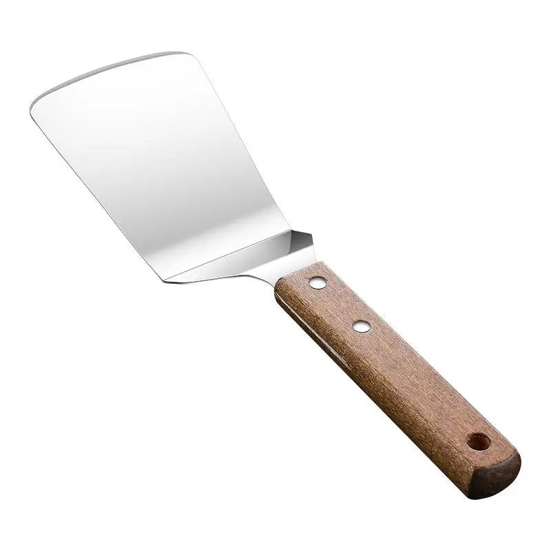 Stainless Steel Cake & Pizza Spatula – Wooden Handle Baking Spatula Qst