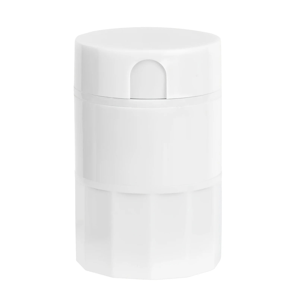 4-in-1 Pill Cutter Grinder Crusher & Storage Box – Portable Pill Organizer Qme White
