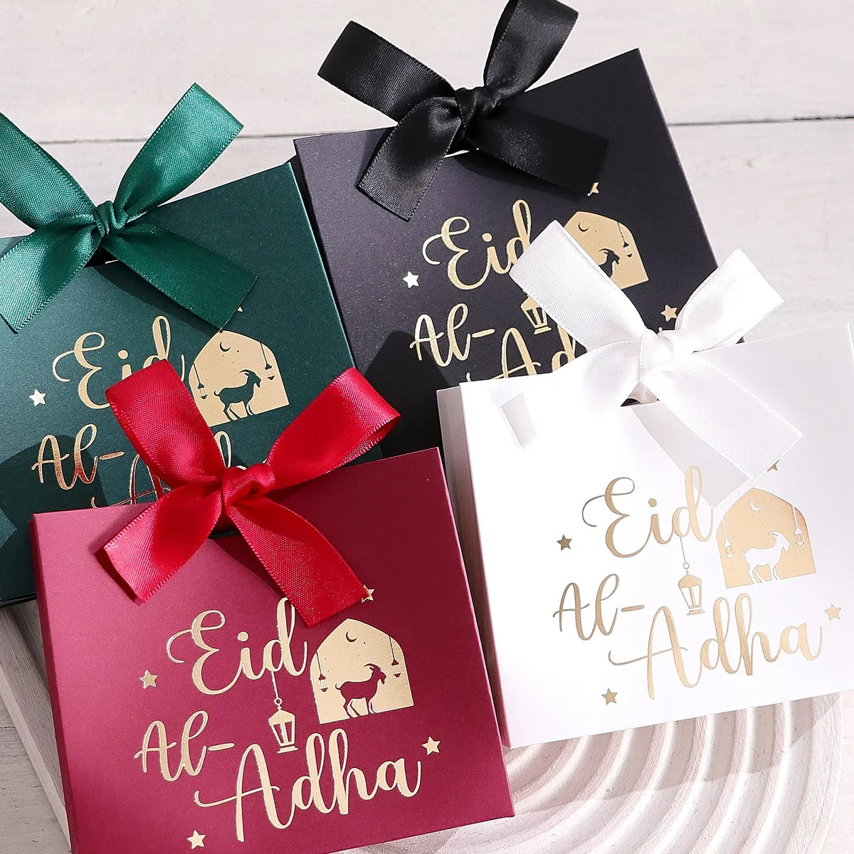 5 Eid Al-Adha Gift Boxes Pastel Sheep Calligraphy Design Eid Gift Boxes Qme