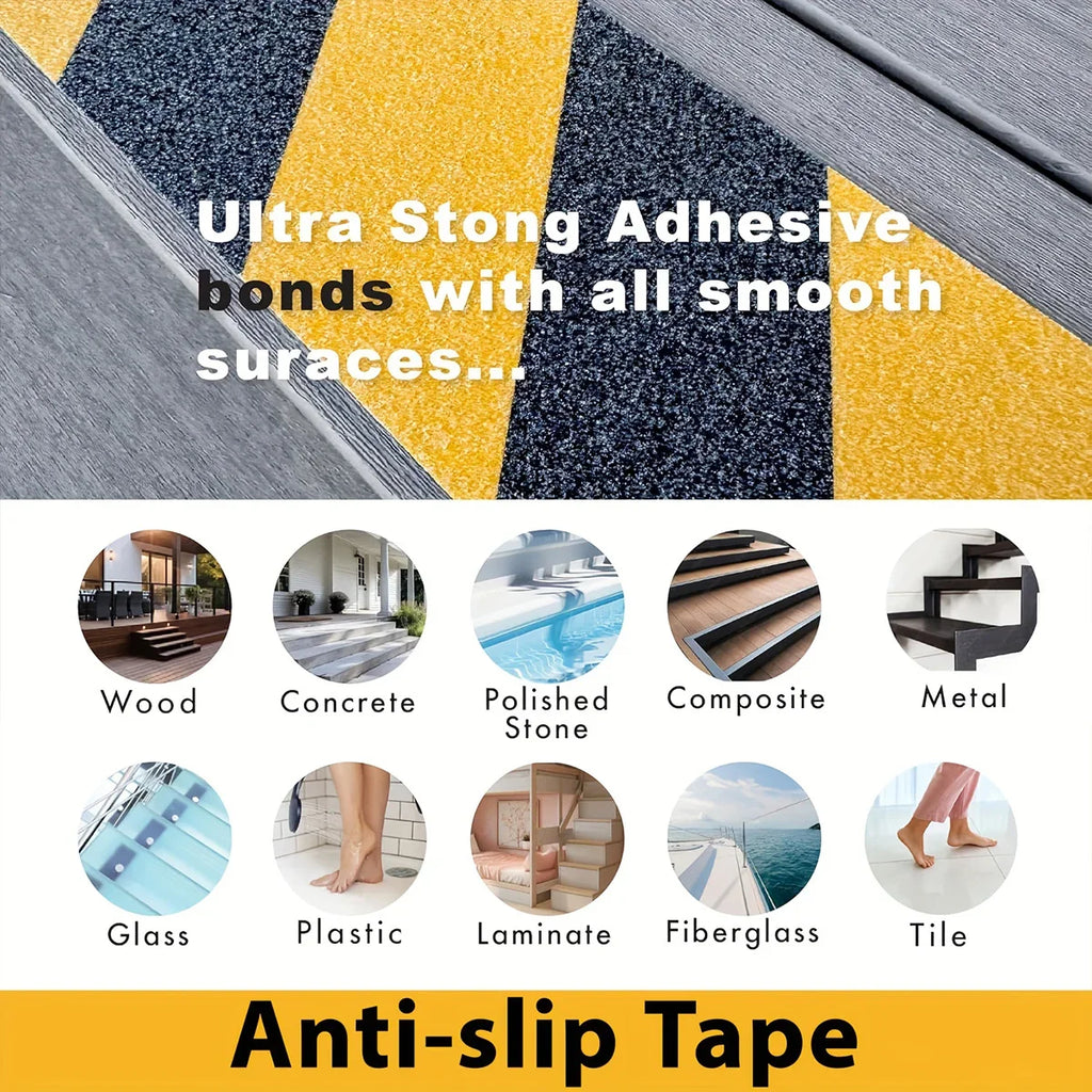 Anti-Slip Safety Grip Tape | Non-Skid Tread for Stairs & Floors Non-Skid Safety Tape Qme
