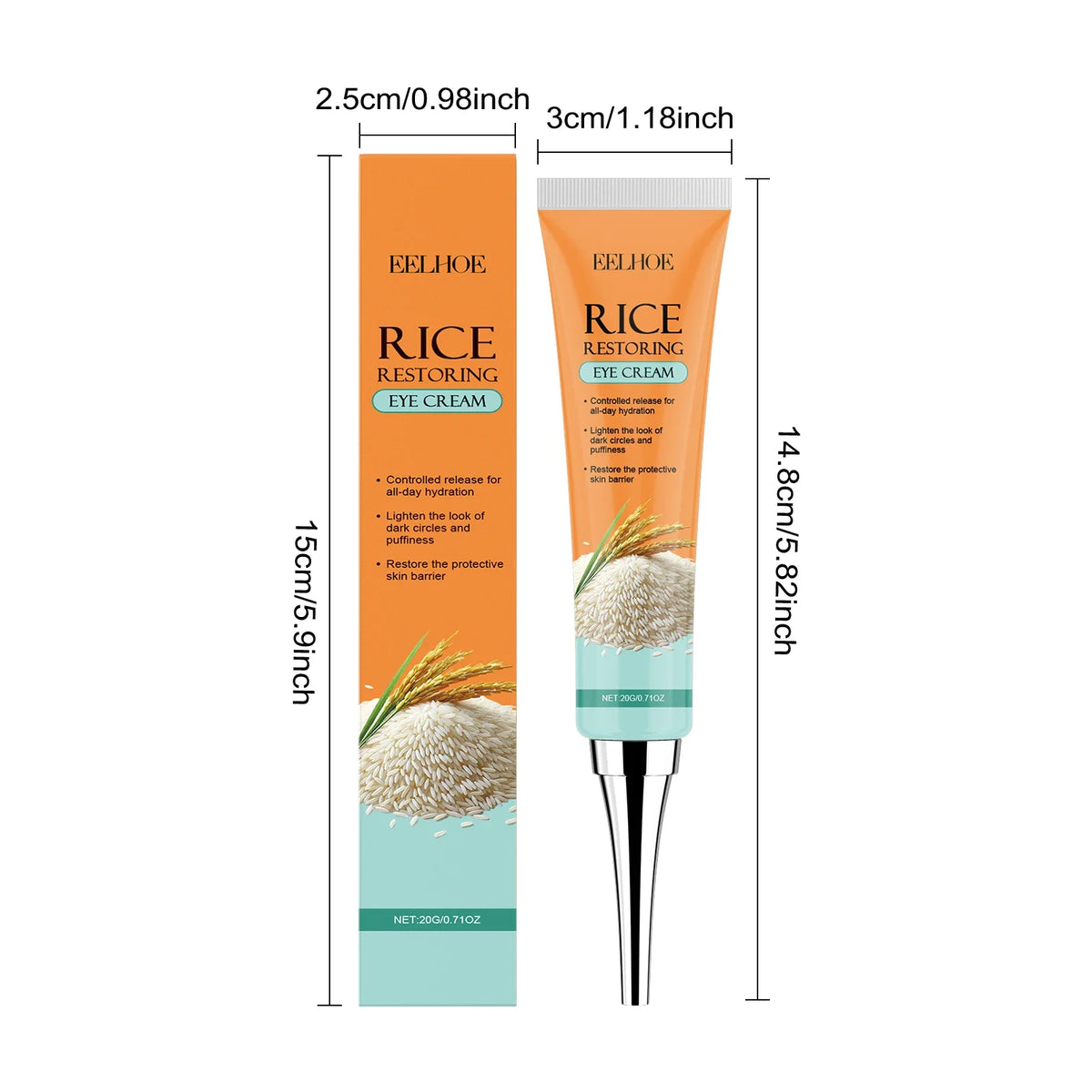 Rice Skincare 5-in-1 Brightening Makeup Remover Toner Set Skincare Gift Set Qme Eye Cream