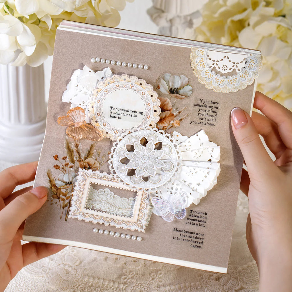 20 Sheets Lace Decorative Stickers for Scrapbooking & DIY Crafts Scrapbooking Stickers Qme