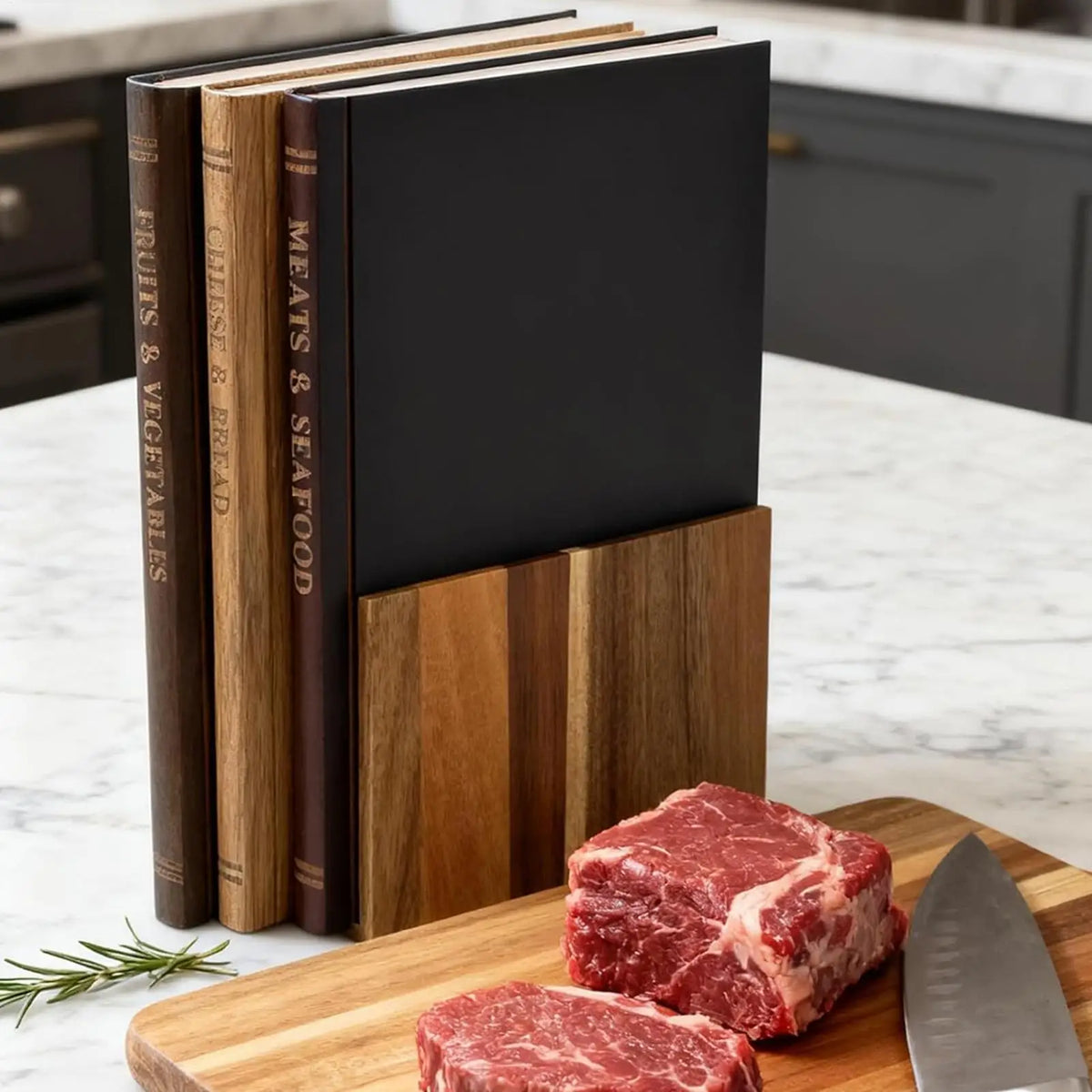 3-Piece Book-Shaped Wooden Cutting Board Set – Thickened Wooden Cutting Board Set Qme Default Title