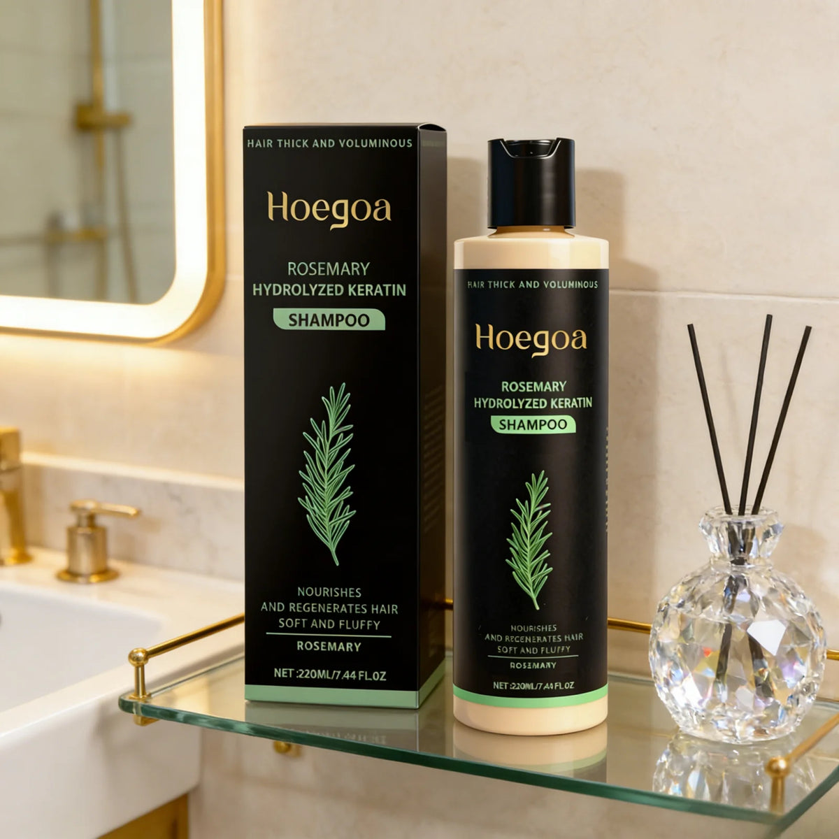 Hoegoa Rosemary Keratin Shampoo – Volume & Strengthening Keratin Shampoo Qst