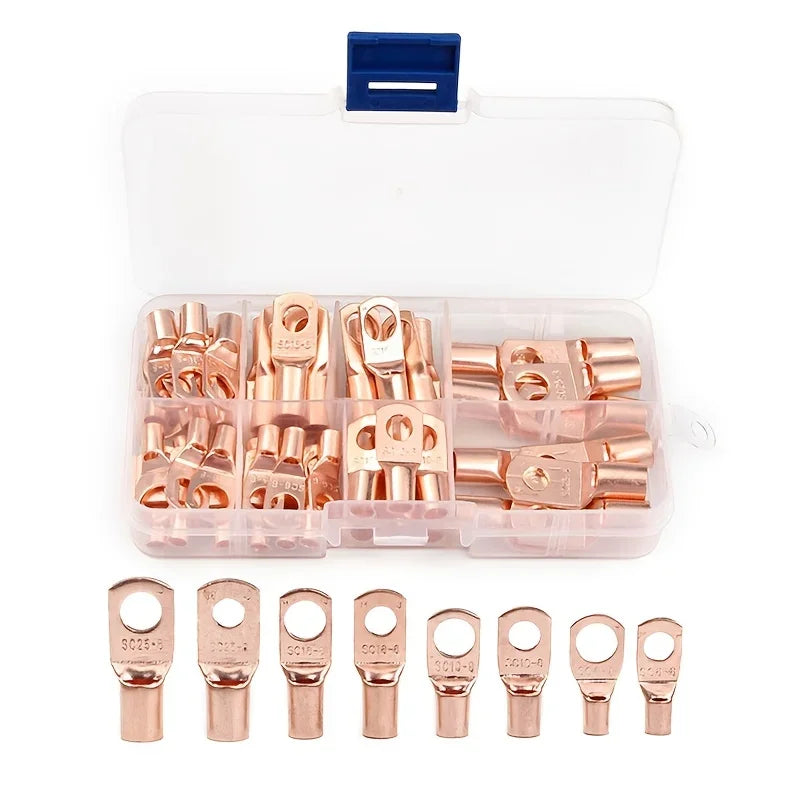 SC6-25 Ring Crimp Terminal Connector – Pure Copper Wire Lug Crimp Ring Terminal Qme