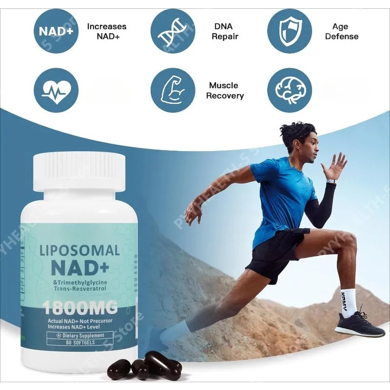 Liposomal NAD+ Supplement 60 Softgels – NMN Alternative NAD+ Supplement Qst