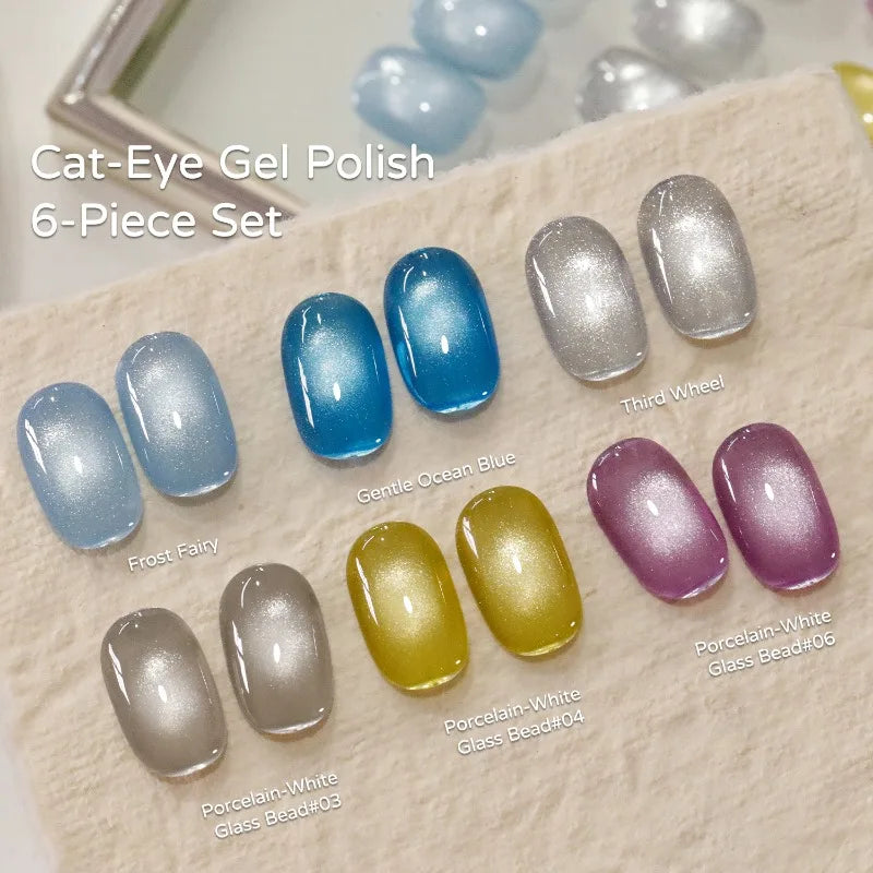 Qme Cat Eye Magnetic Gel Polish – 6 Porcelain Grape Colors Magnetic Gel Polish Qme