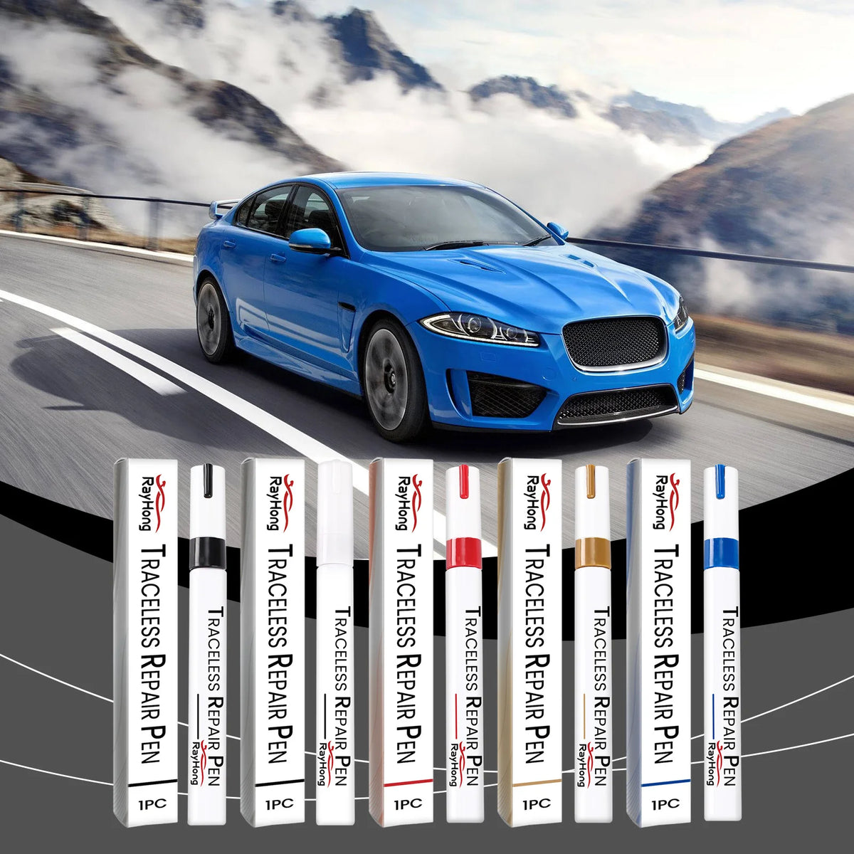 Rayhong Car Paint Touch-Up Pen – Scratch Repair, Multi-Color Car Touch-Up Pen Qst 1 set