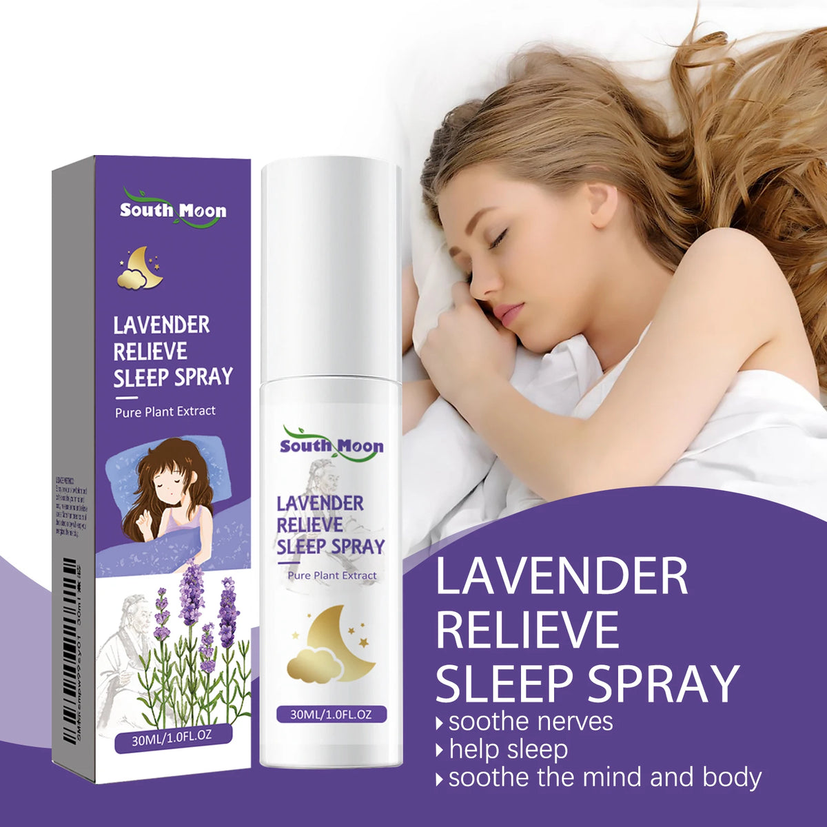 South Moon Lavender Pillow Mist Aromatherapy Sleep Spray 30ml Aromatherapy Sleep Spray Qst