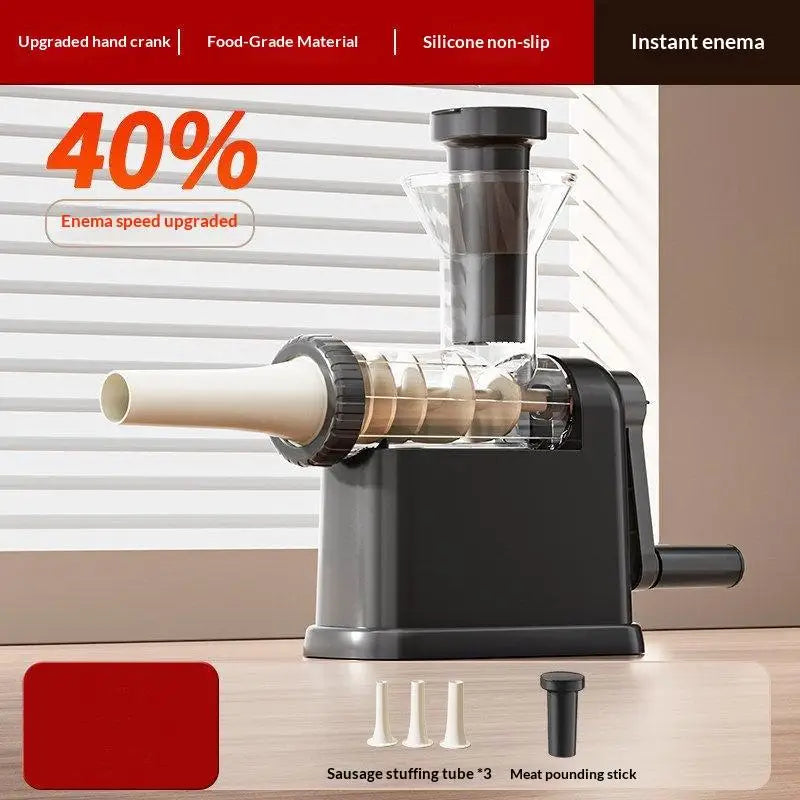 Manual Sausage Stuffer Machine – Hand-Crank Meat Injector Sausage Stuffer Qme Black
