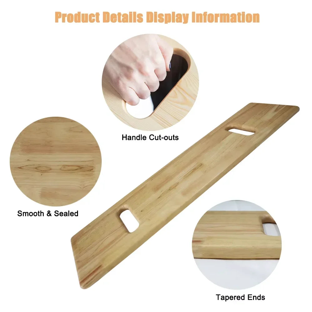 Hardwood Sliding Transfer Board for Wheelchair & Bed | VamsLuna Transfer Board Qst