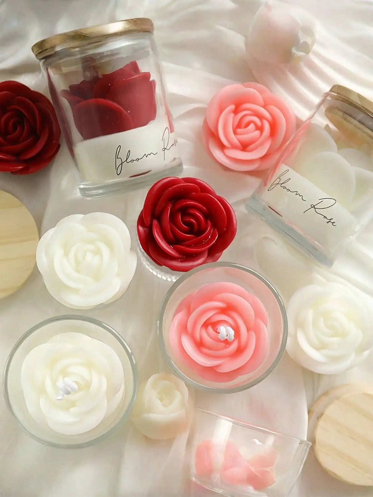 Rose Fragrance Soy Wax Candle | Straight Cup | 3 Colors Fragrance Candle Qme