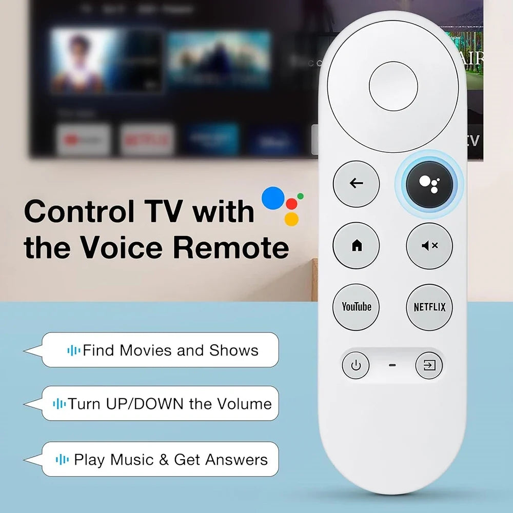 Voice Remote for Google Chromecast TV 4K Snow – G9N9N GA0140 TV Remote Control Qme