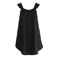Women's Cross Back Apron with Pockets – Cotton Smock Cross Back Apron Qst Black