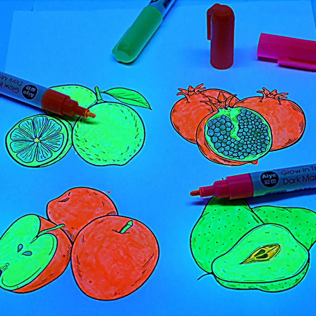 8-Color Luminous Fluorescent Paint Marker Pens – Waterproof Set Fluorescent Paint Markers Qme