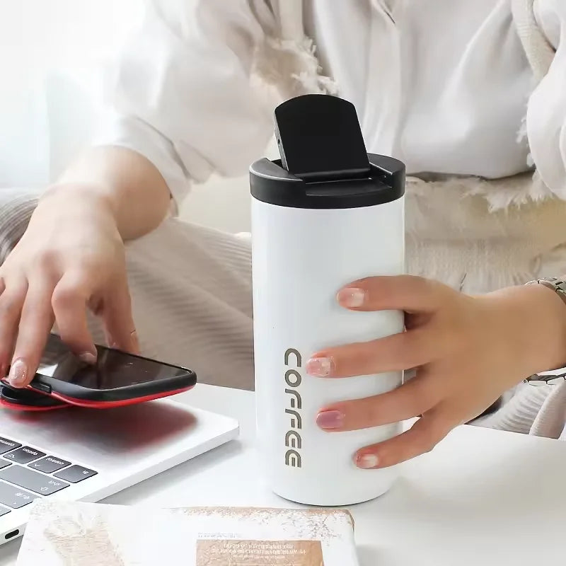 400ml Vacuum Insulated Travel Coffee Mug | Leakproof Thermos Insulated Travel Mug Qst