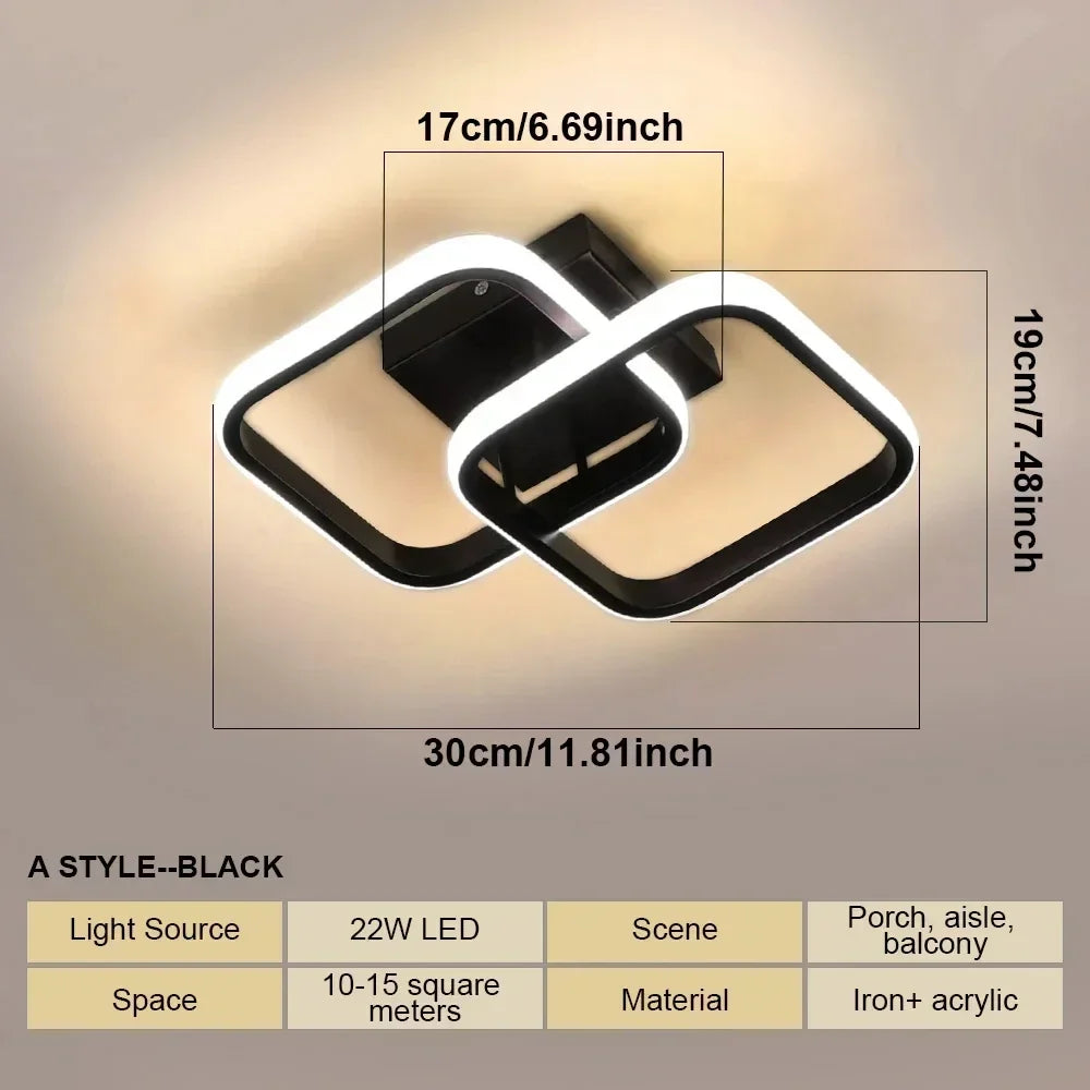 Modern LED Ceiling Lamp 3-Color Modes | Bedroom Chandelier LED Ceiling Lamp Qme D