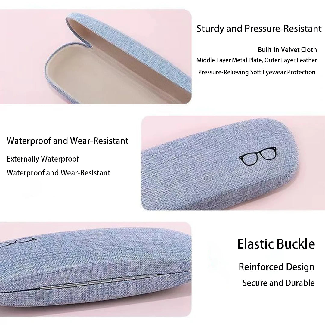 VOPHA Linen Hard Eyeglass Case – Portable Glasses Box Eyeglass Case Qst