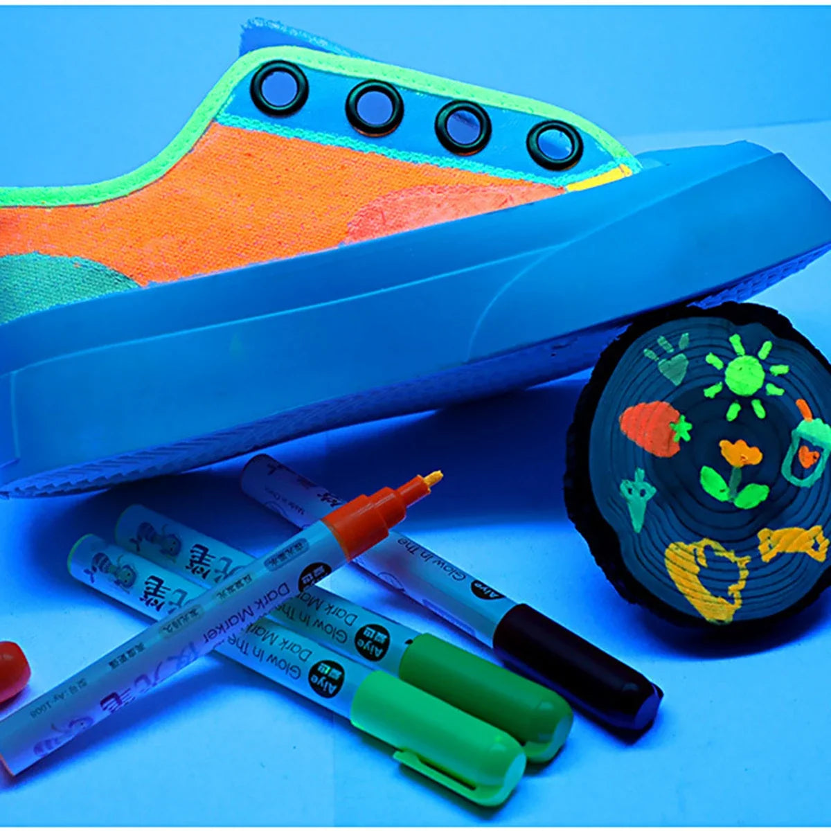 8-Color Luminous Fluorescent Paint Marker Pens – Waterproof Set Fluorescent Paint Markers Qme