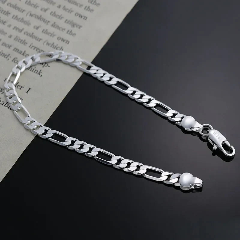 925 Sterling Silver Fine Chain Bracelet for Women Sterling Silver Bracelet Qme