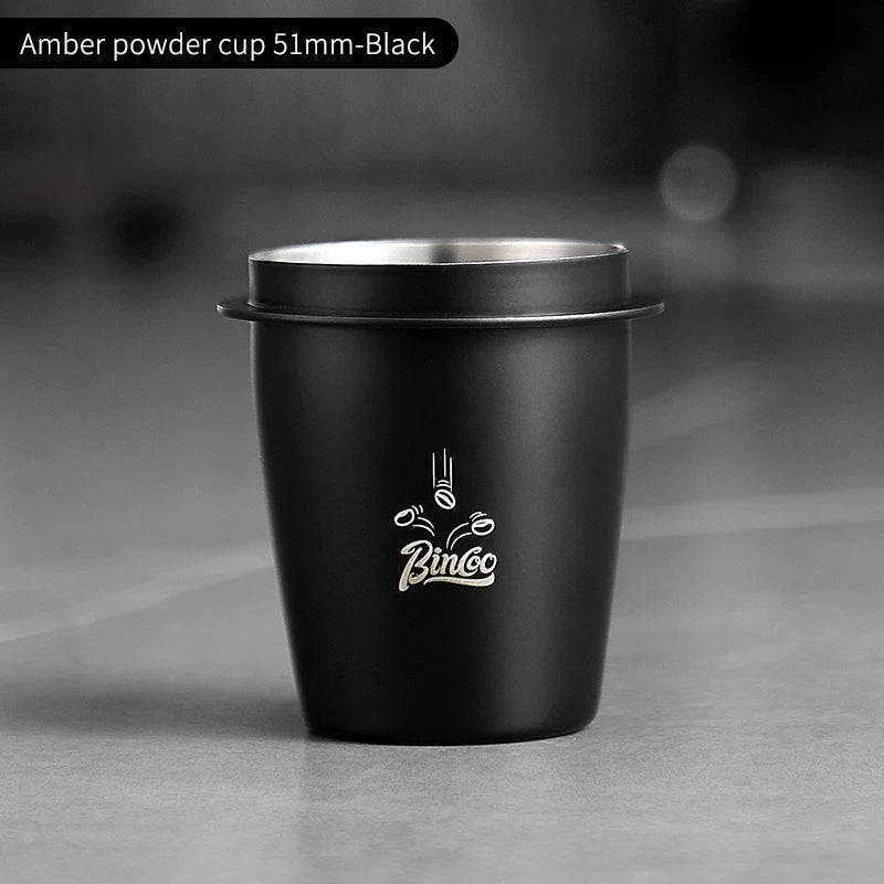 Bincoo Espresso Dosing Cup – Stainless Steel 51mm/58mm Espresso Dosing Cup Qst 51mm black