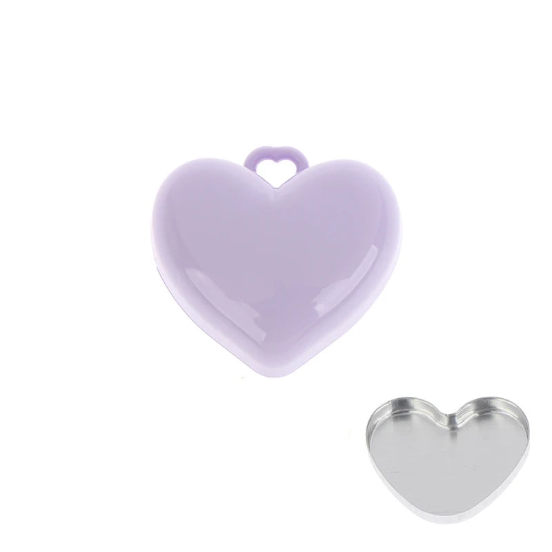 Heart Shape Mini Empty Compact – Blush & Eyeshadow Case + Mirror Cosmetic Compact Case Qst Purple