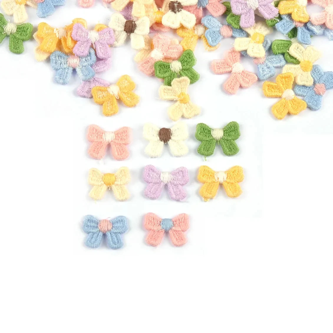 30pcs Macaron Bow Embroidered Patches – DIY Sewing Appliqués Embroidered Sewing Patch Qme random mixed