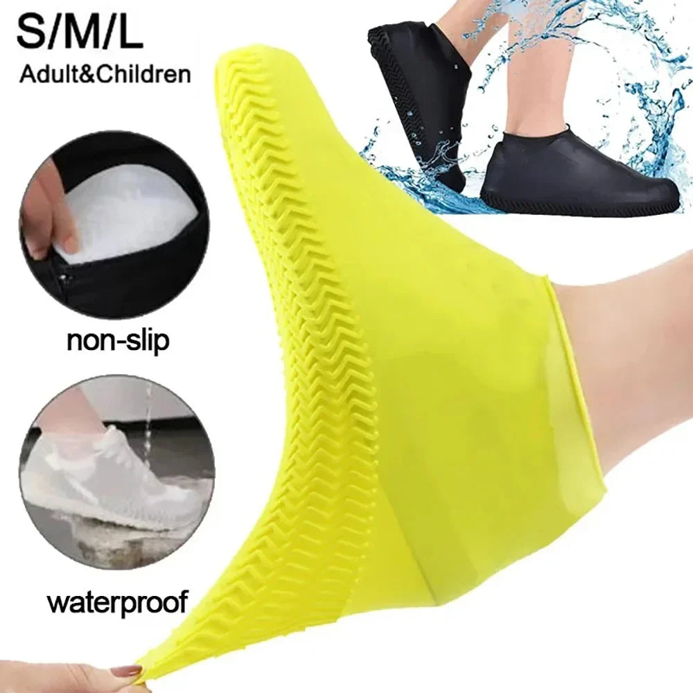Waterproof Silicone Shoe Covers – Non-Slip Reusable Rain Boots Silicone Shoe Covers Qme