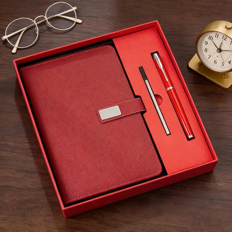 Deluxe PU Leather Notebook Set with Stylus Pen & Refill Leather Notebook Set Qme