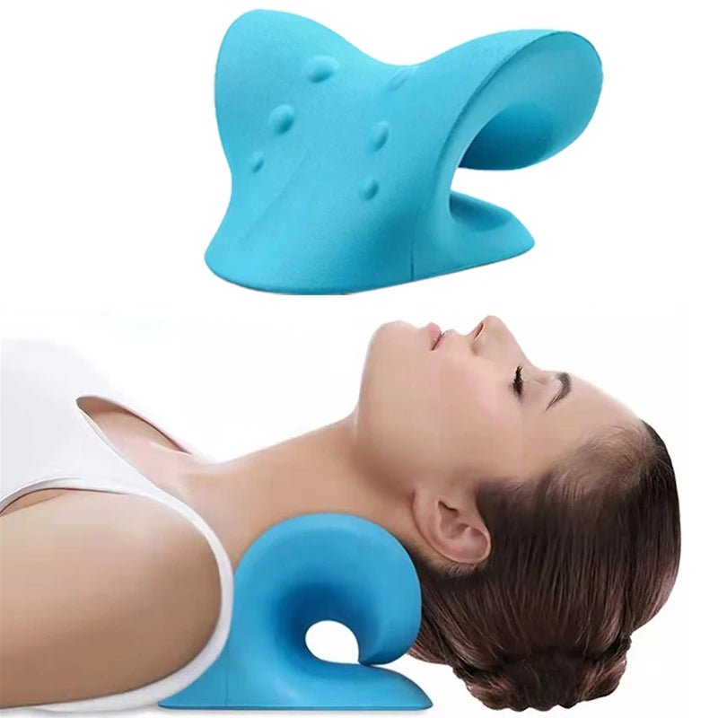 Neck Shoulder Relaxer – Ergonomic Cervical Stretch Massage Pillow Neck Massage Pillow Qst Orange