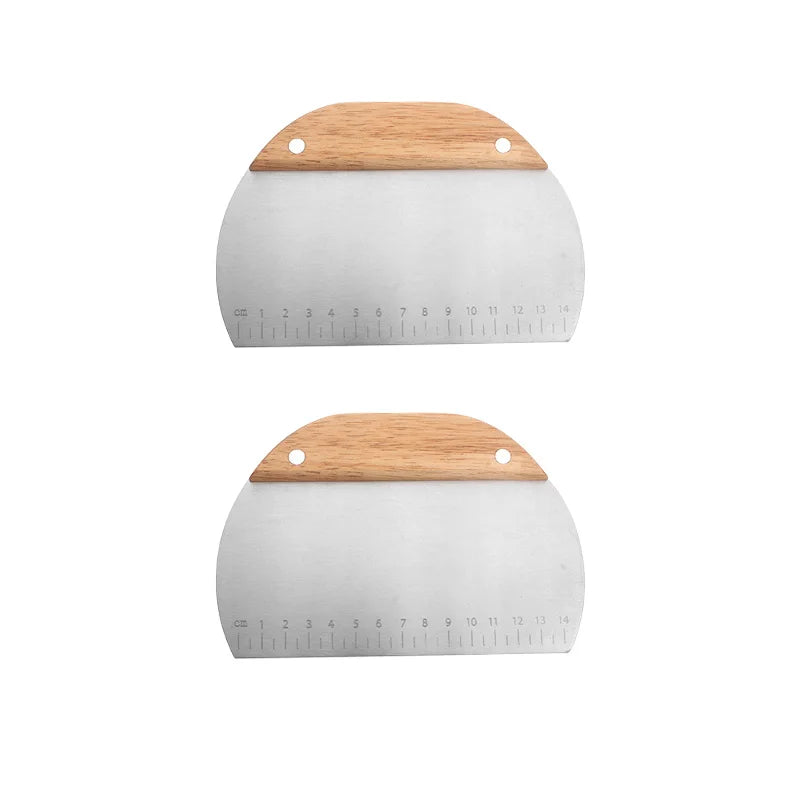 Stainless Steel Dough Scraper & Pastry Cutter with Scale Dough Scraper Qst 2PCS Cutters A