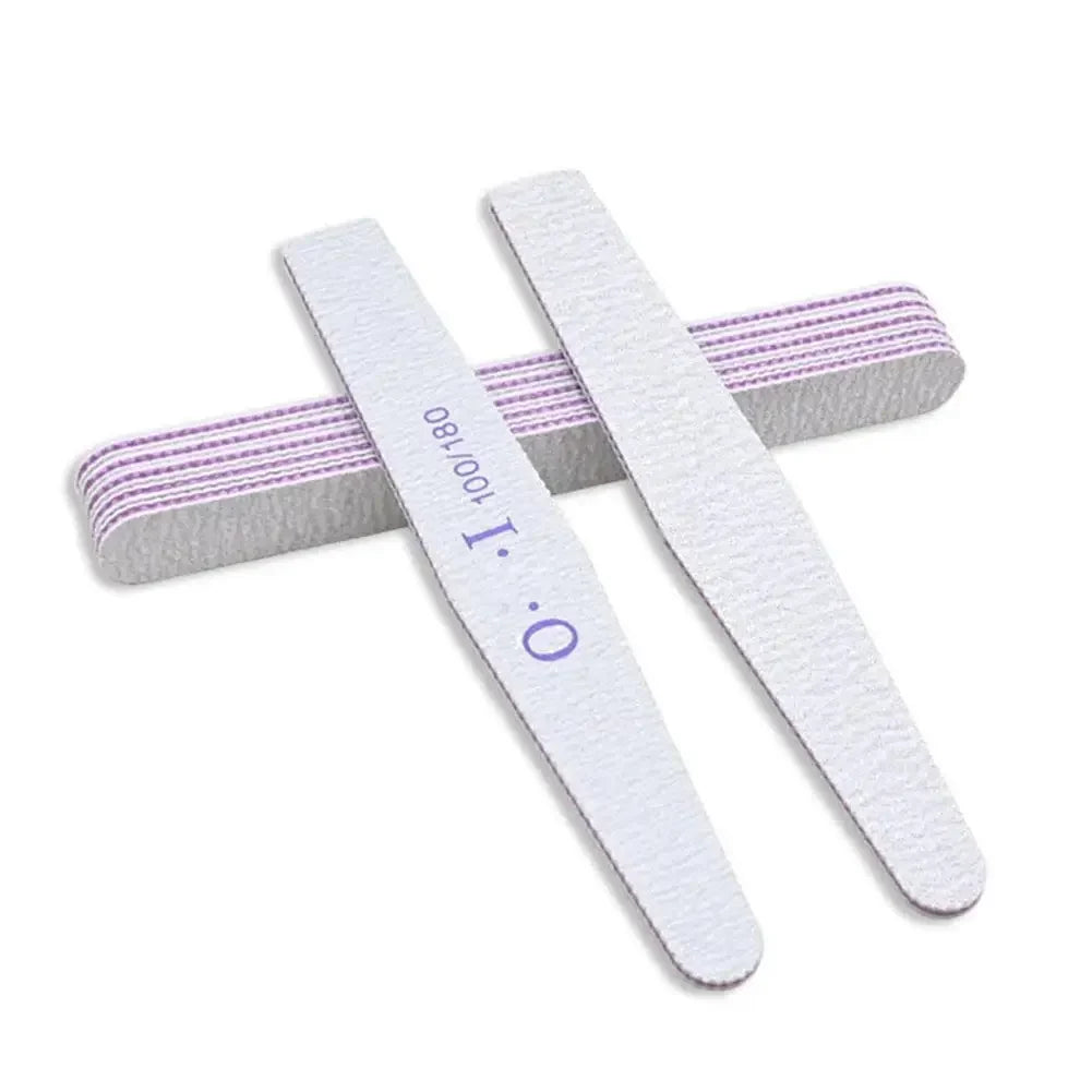 Ultra-Thin Nail Sanding Strip Files 100/180 Grit – 10 Pack Nail Files Qme Rhomboid CN