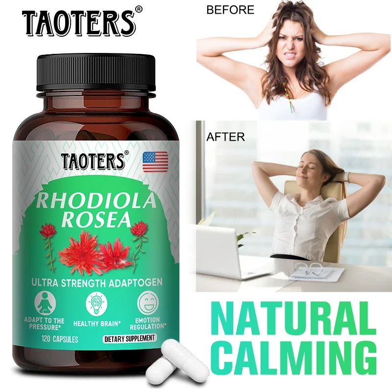 Rhodiola Rosea Capsules – Natural Adaptogen for Mood & Focus Herbal Supplement Qst