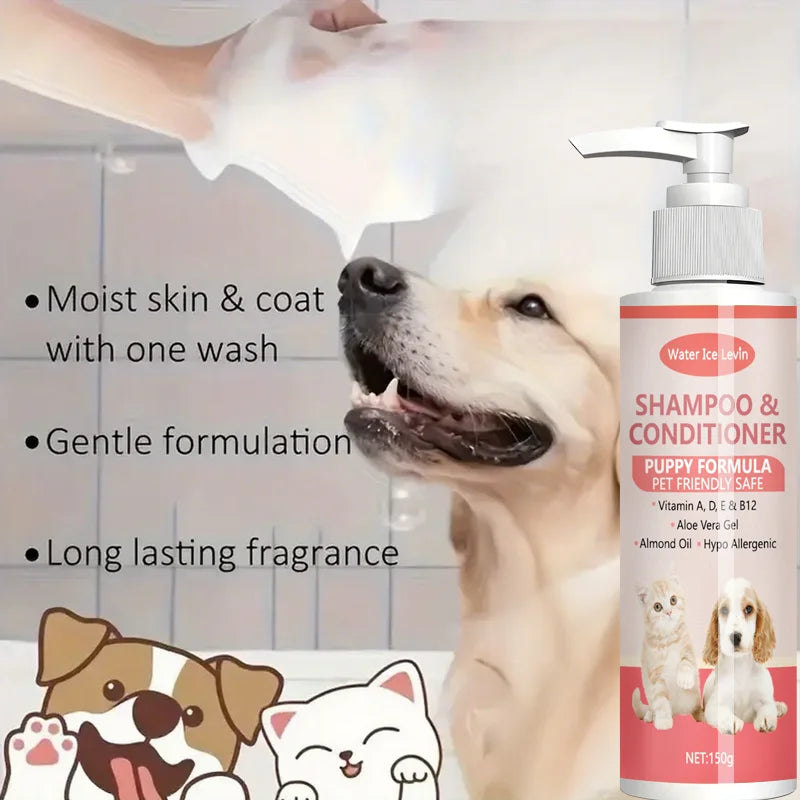 Gentle 2-in-1 Puppy Shampoo & Conditioner – Aloe & Vitamins Pet Shampoo Conditioner Qme