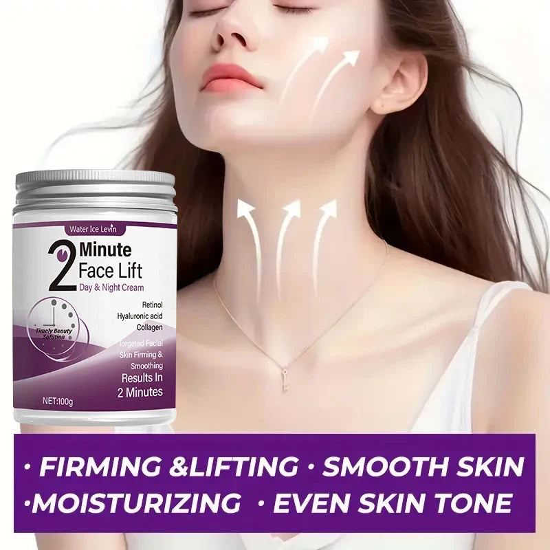2-Minute Facial Lift Cream – Retinol, Hyaluronic Acid & Collagen Anti-Aging Face Cream Qme