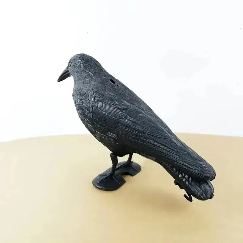 Realistic Crow Decoy Bird Deterrent – Weatherproof Garden Prop Bird Deterrent Decoy Qme