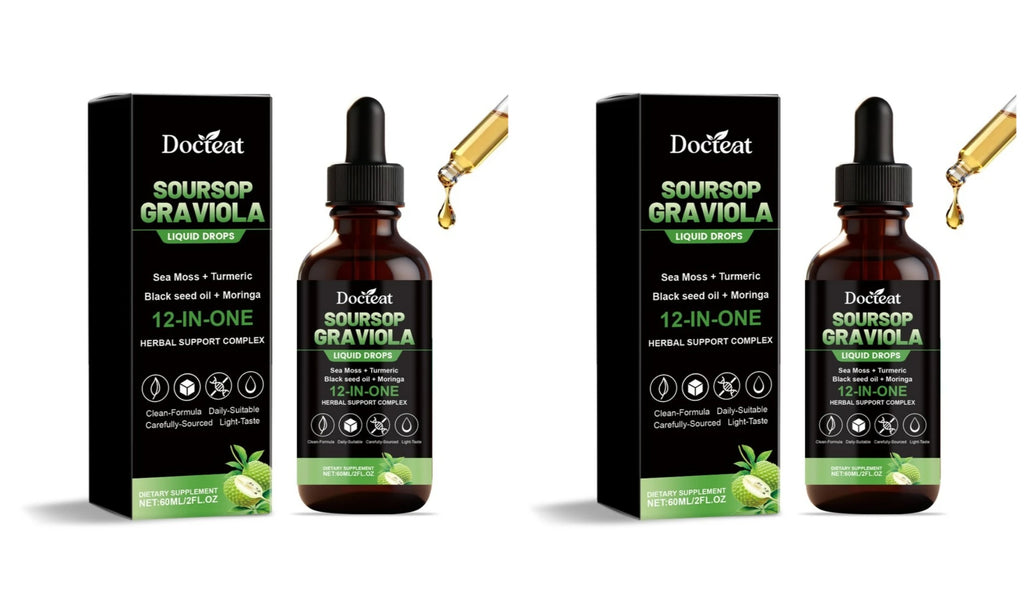Soursop Graviola Liquid Drops – Vitamin C B6 Zinc | 60ml Herbal Liquid Supplement Qst 2 bottles 120 ml
