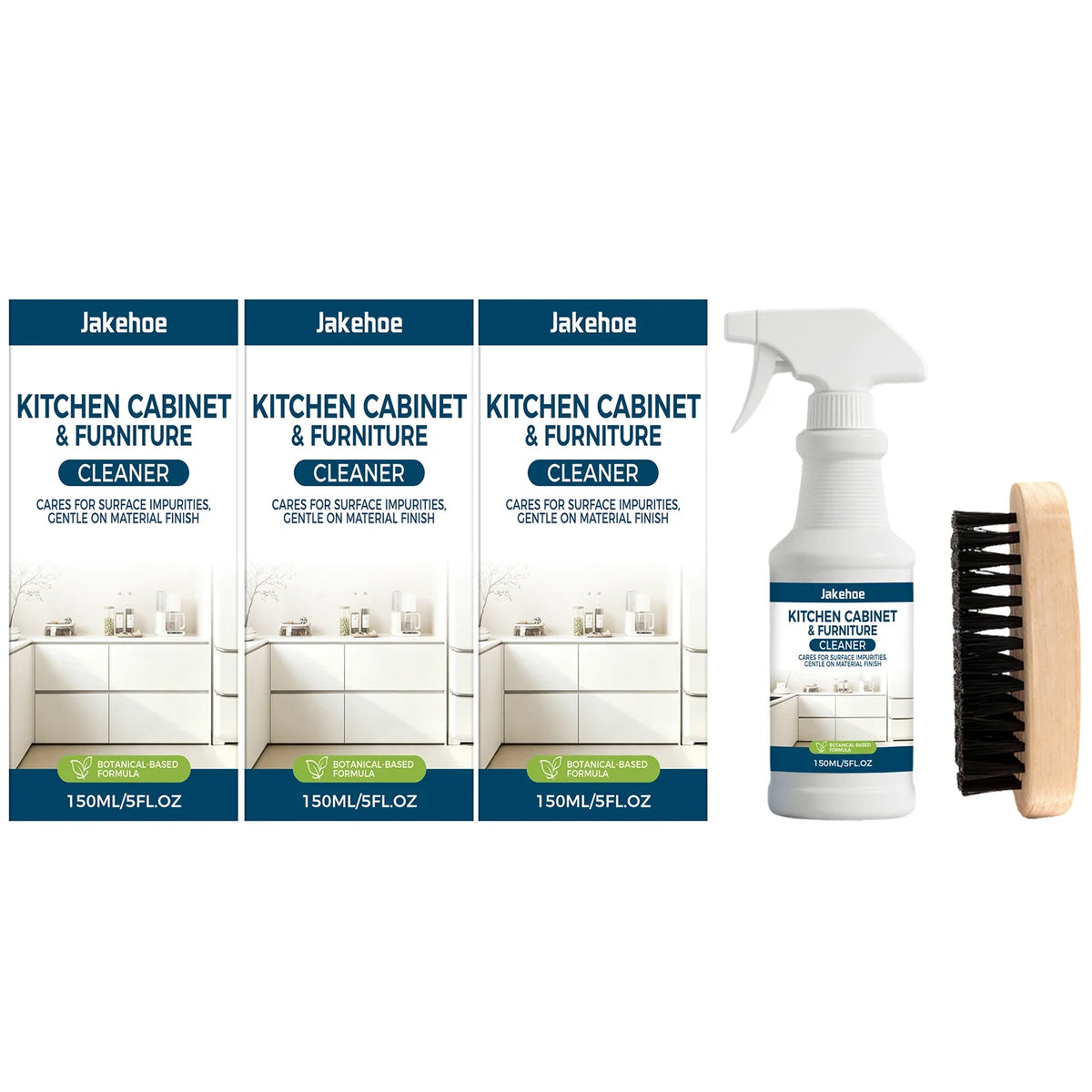 JAKEHOE Kitchen Cabinet & Furniture Cleaning Spray Furniture Cleaning Spray Qme 3 x 150ML Boxed