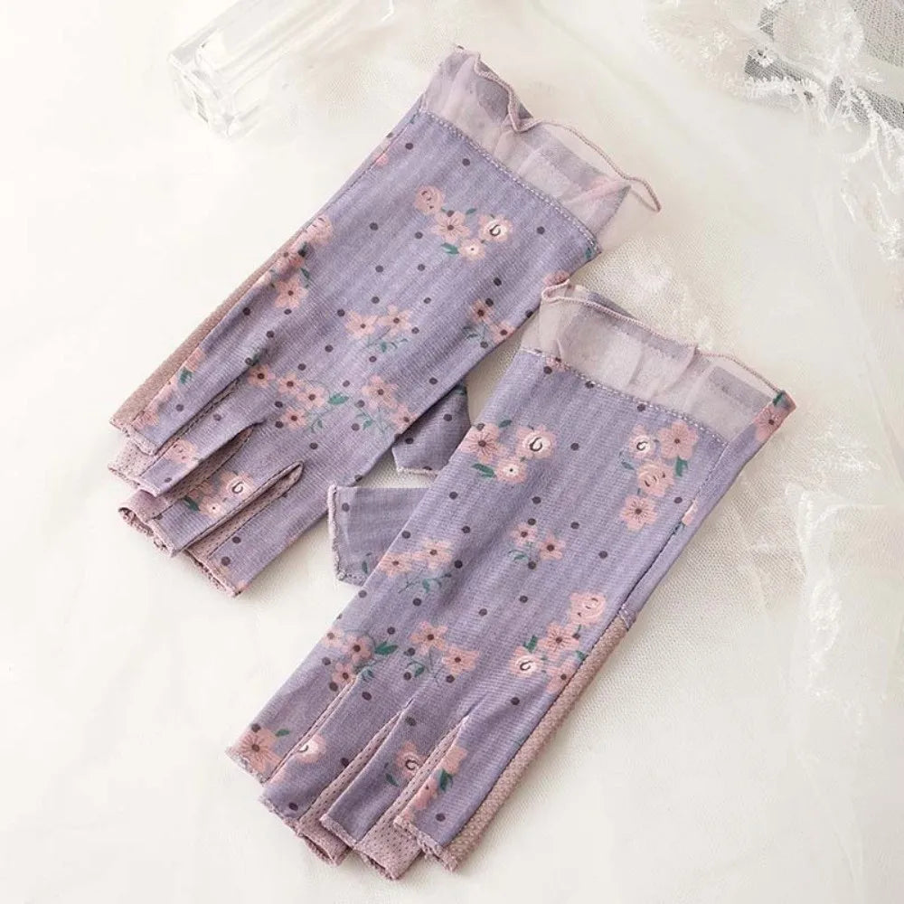 Breathable Half-Finger Sun Gloves – Anti-Slip Silicone Grip Fingerless Sun Gloves Qme