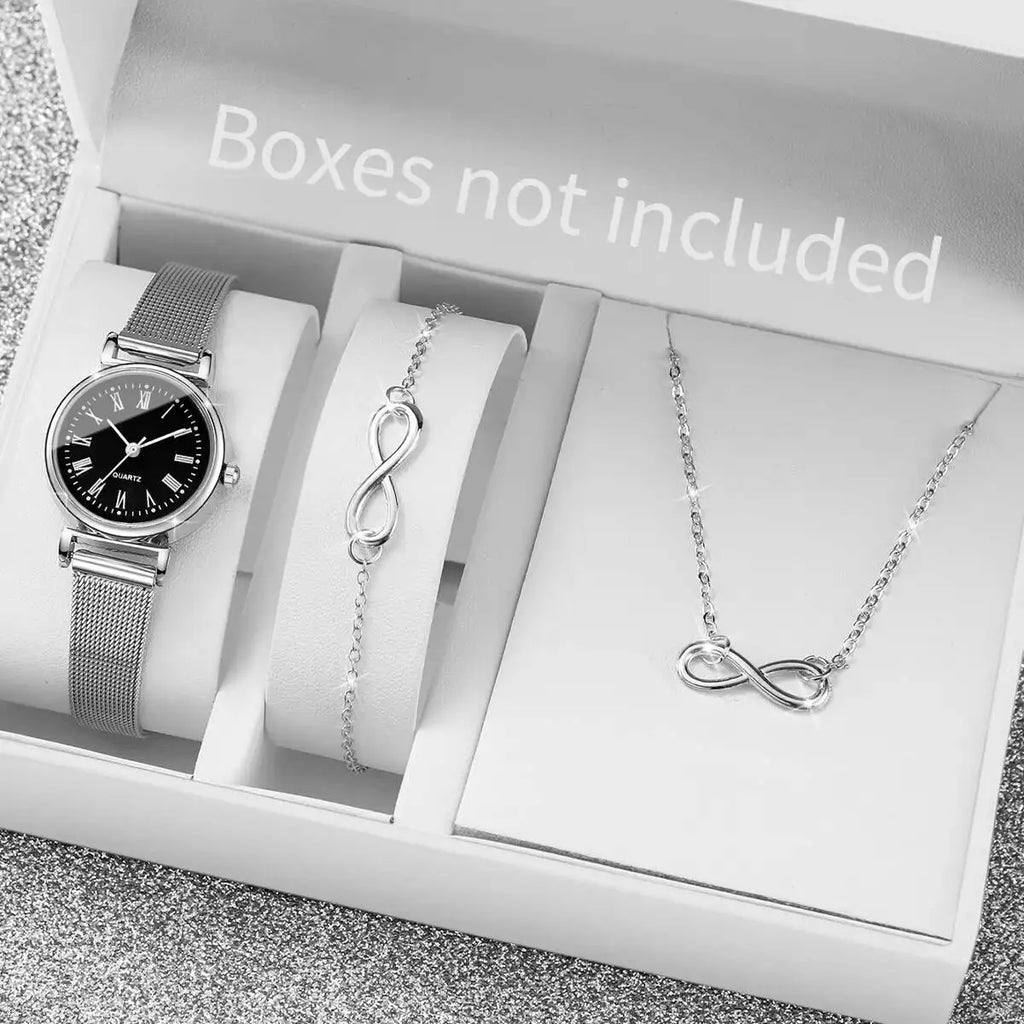 Women's Roma Dial Quartz Watch | Silver Mesh Band Women's Quartz Watch Qme black No