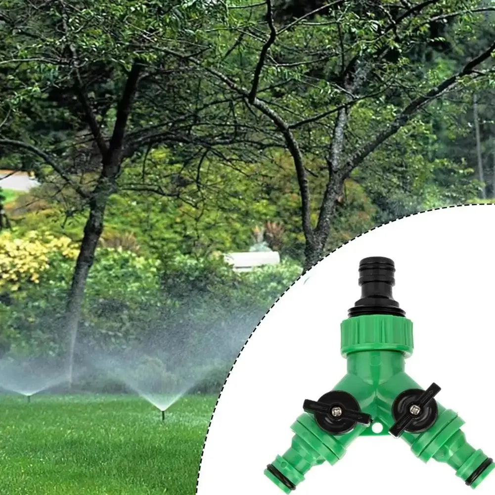 2-Way Garden Hose Splitter Connector with Shut-Off Valves Hose Splitter Connector Qme