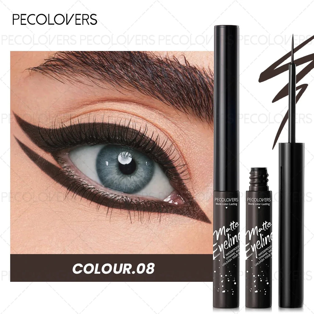 Colorful Matte Dip Liquid Eyeliner – Long-Lasting Eye Makeup Liquid Eyeliner Qme 08