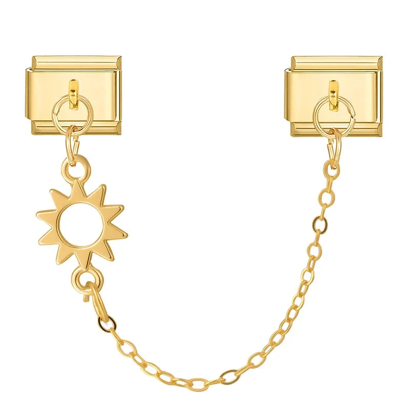 Zircon Tassel Charm Bracelet | Shiny Gold Stainless Steel